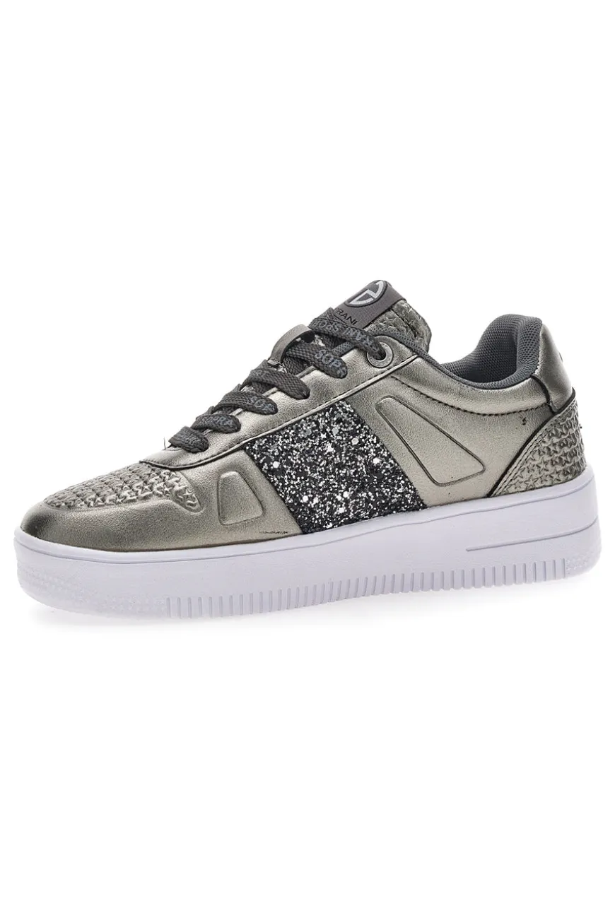 Sneakers Flatform Soprani Jimmy Glitter Piombo