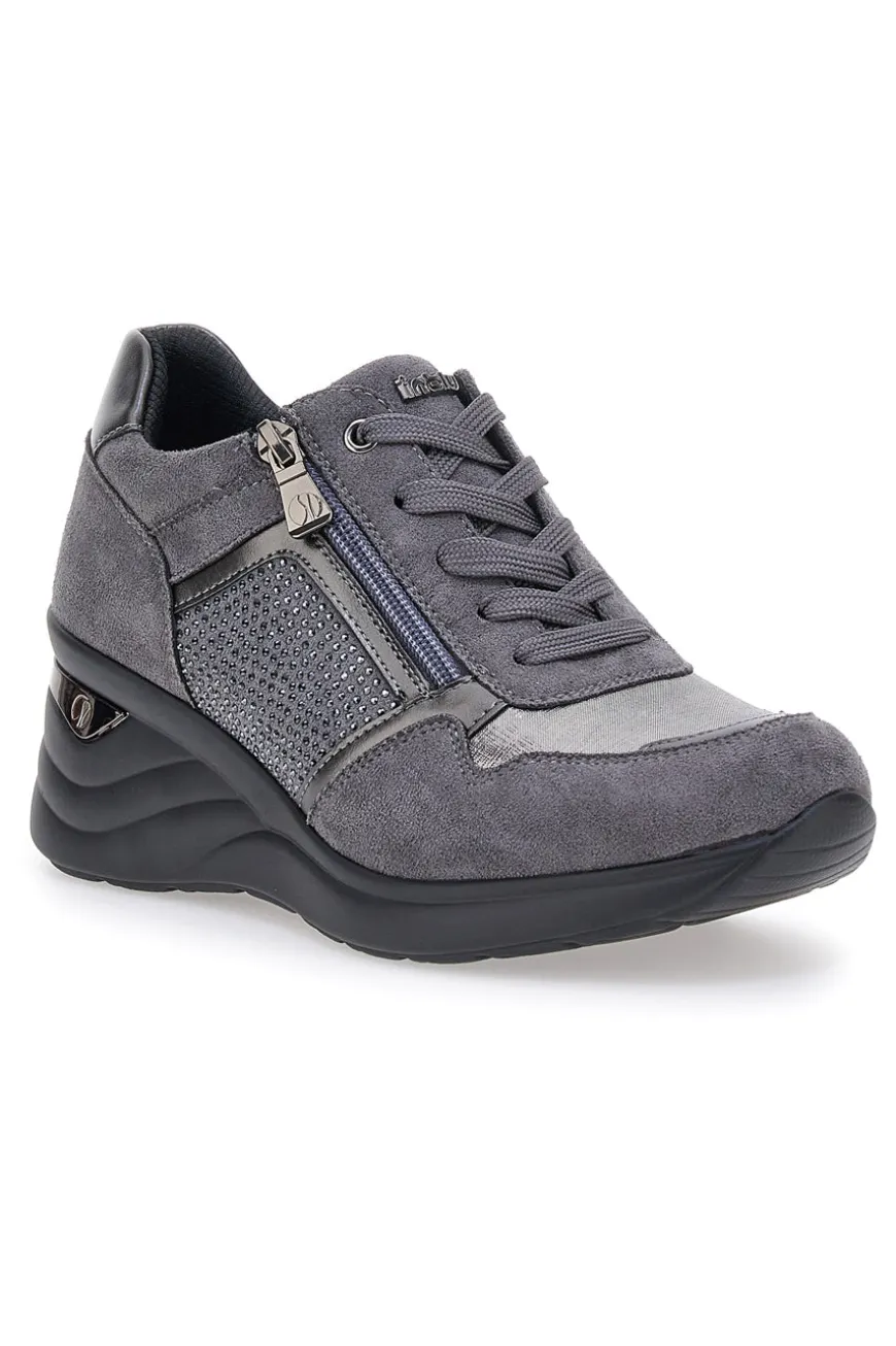 Sneakers grigie con Lacci e Platform INBLU IN402025