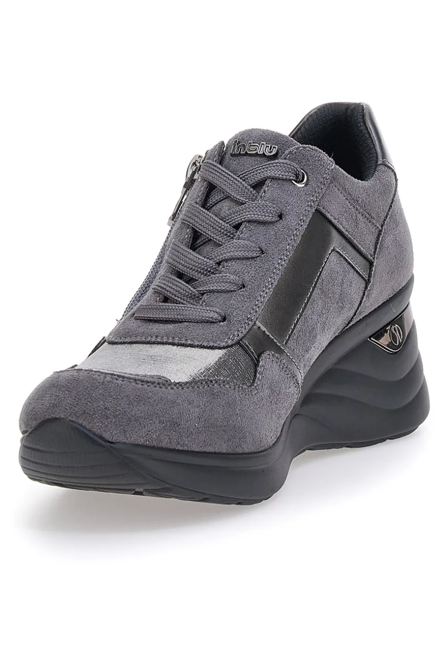Sneakers grigie con Lacci e Platform INBLU IN402025