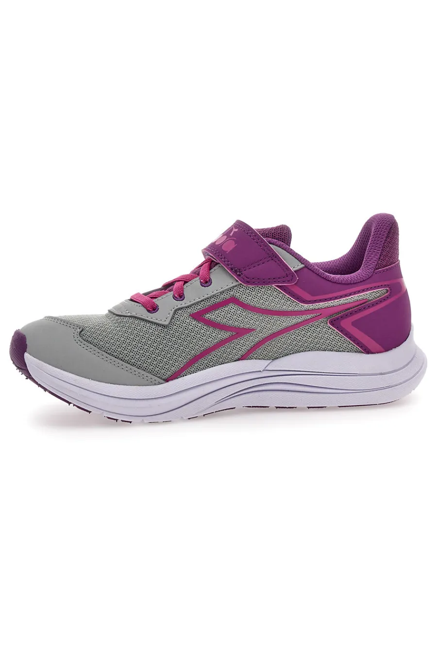 Sneakers grigie e fucsia con strappo e lacci elastici Snipe 3 JR-DIADORA Online