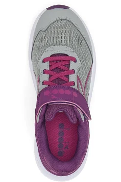 Sneakers grigie e fucsia con strappo e lacci elastici Snipe 3 JR-DIADORA Online