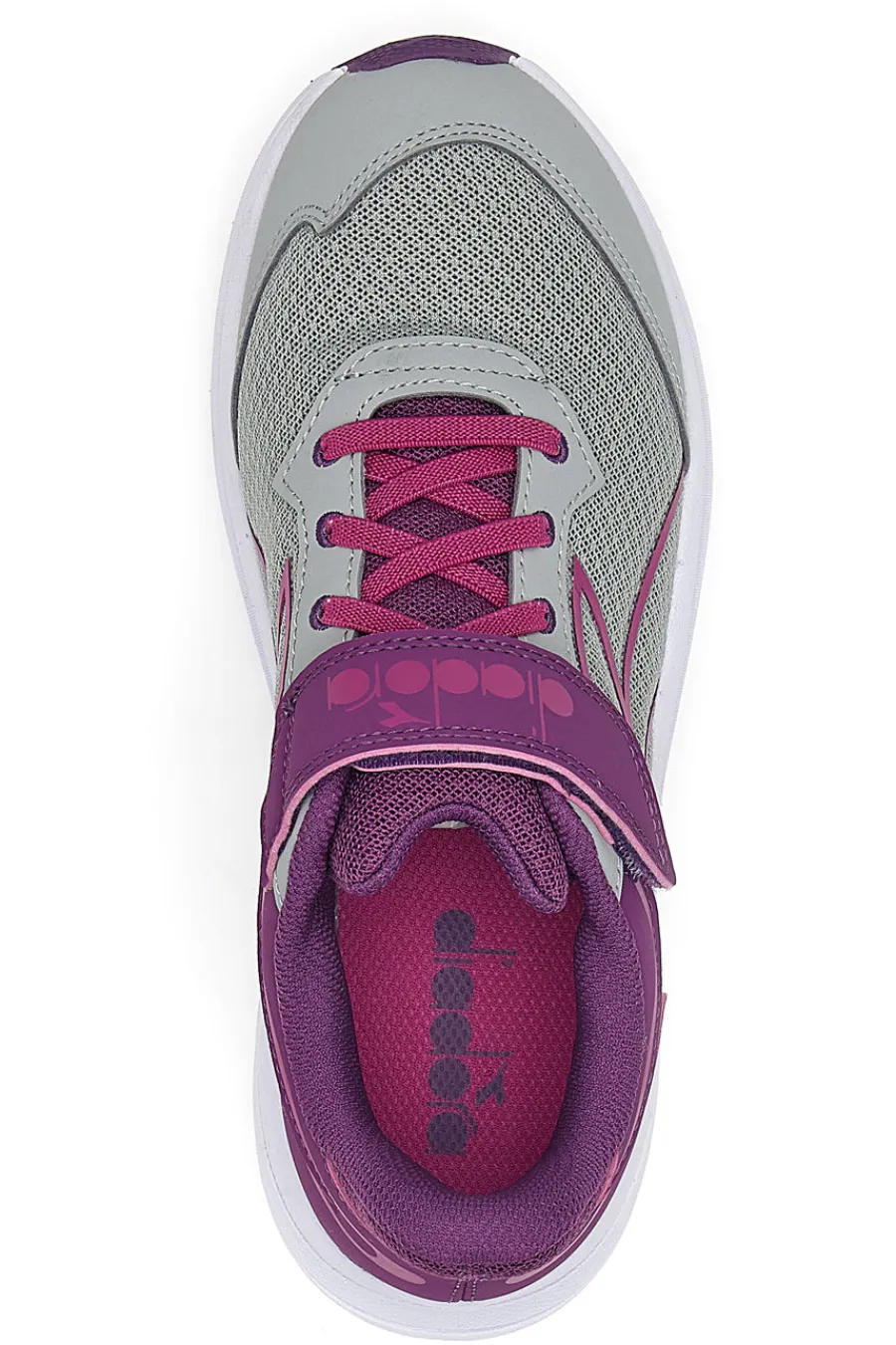 Sneakers grigie e fucsia con strappo e lacci elastici Snipe 3 JR-DIADORA Online