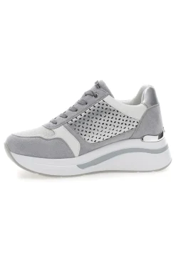 Sneakers grigie traforate con zip e zeppa 481IN-INBLU Online