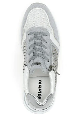 Sneakers grigie traforate con zip e zeppa 481IN-INBLU Online
