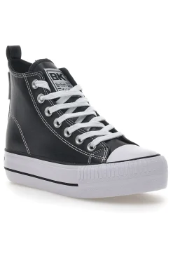 Sneakers Mid-Cut Kaya Platform Nere-BRITISH KNIGHTS