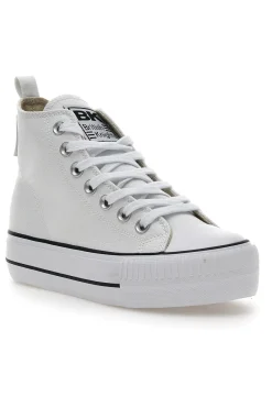 Sneakers Mid-Cut Kaya Platform Bianche-BRITISH KNIGHTS