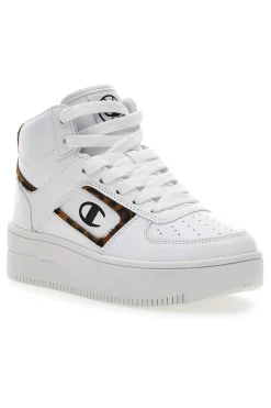 Sneakers Mid-Cut Foul Play Plat Mid Animalier Bianche-CHAMPION