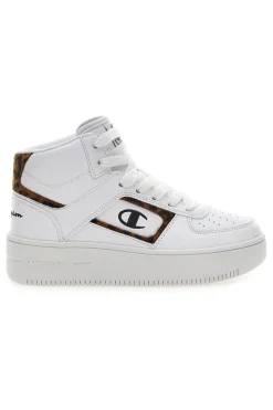 Sneakers Mid-Cut Foul Play Plat Mid Animalier Bianche-CHAMPION