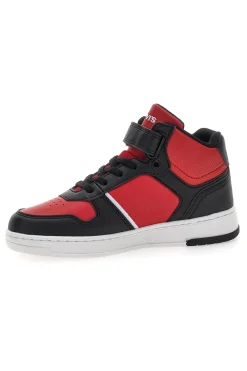 Sneakers mid rosso nere con strappo Levi's Kick Mid Se