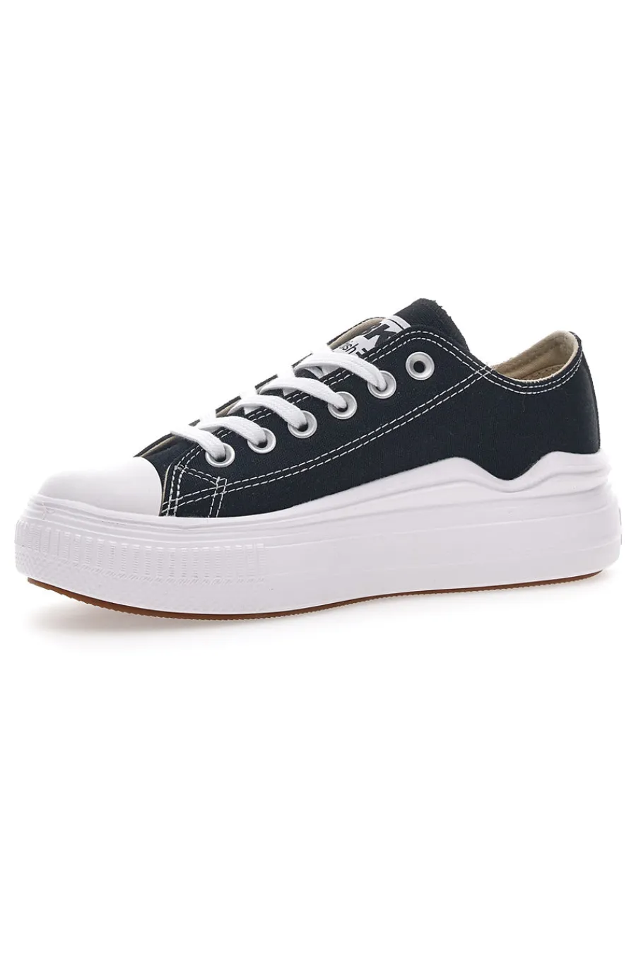 Sneakers Nere e Bianche In Tela Con Platform Kaya Flow Low-BRITISH KNIGHTS Best