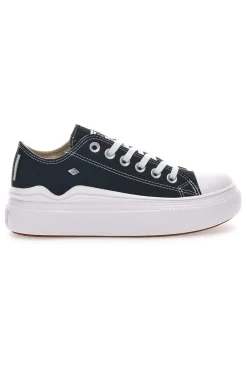 Sneakers Nere e Bianche In Tela Con Platform Kaya Flow Low-BRITISH KNIGHTS Best