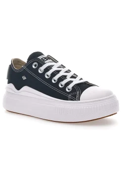 Sneakers Nere e Bianche In Tela Con Platform Kaya Flow Low-BRITISH KNIGHTS Best