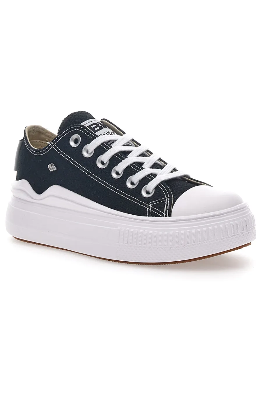 Sneakers Nere e Bianche In Tela Con Platform Kaya Flow Low-BRITISH KNIGHTS Best