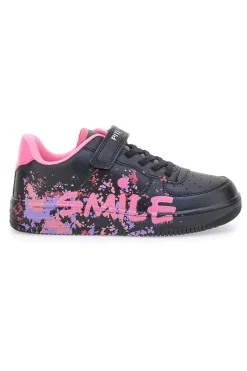 Sneakers nere e rosa con stampa colorata PITT KIDS K191562