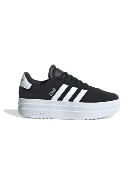 Sneakers nere in suede platform con strisce bianche VL Court Bold J-ADIDAS