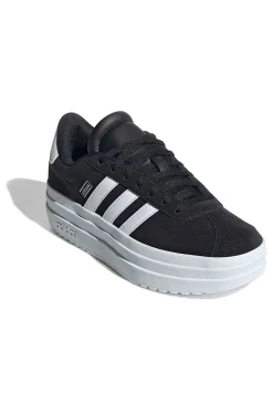 Sneakers nere in suede platform con strisce bianche VL Court Bold J-ADIDAS