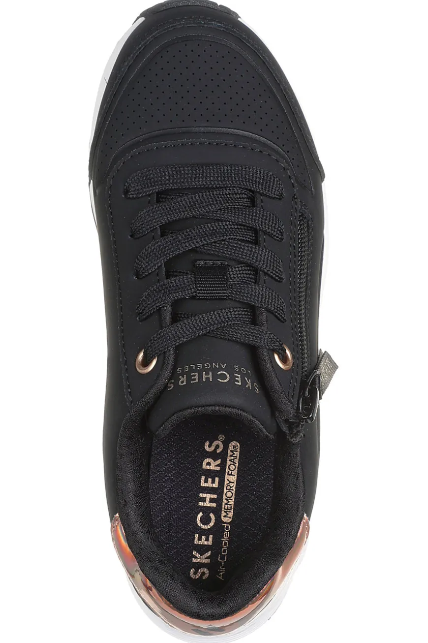 Sneakers nero con zip laterale Skechers Uno gen1 zip and stride