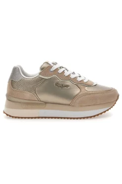 Sneakers Oro Con Dettagli in Pelle e Lacci a Contrasto RUSPER SHINE-PEPE JEANS Hot