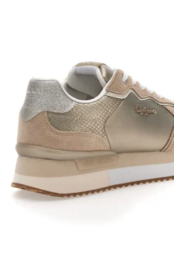 Sneakers Oro Con Dettagli in Pelle e Lacci a Contrasto RUSPER SHINE-PEPE JEANS Hot