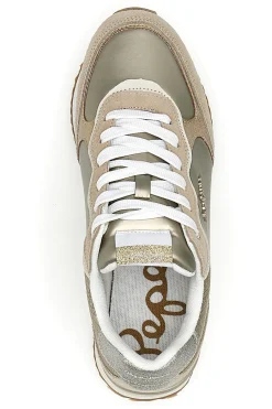 Sneakers Oro Con Dettagli in Pelle e Lacci a Contrasto RUSPER SHINE-PEPE JEANS Hot