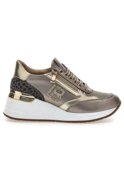 Sneakers oro e bronzo con logo glitter L97609515-LAURA BIAGIOTTI