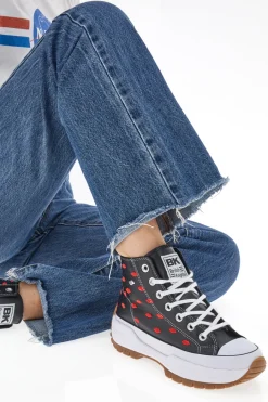Sneakers Platform Kaya Mid Fly Nero-BRITISH KNIGHTS Best