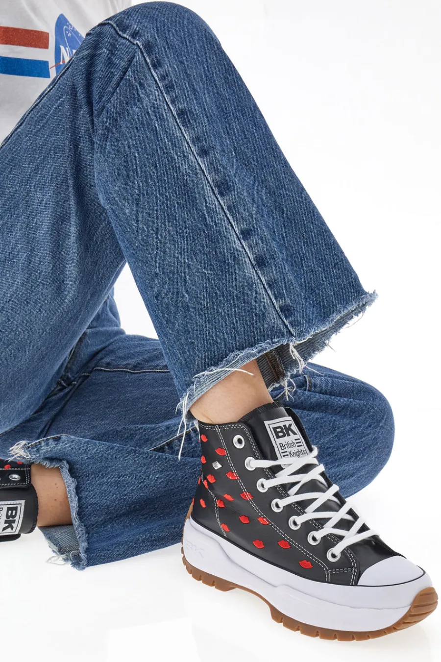 Sneakers Platform Kaya Mid Fly Nero-BRITISH KNIGHTS Best