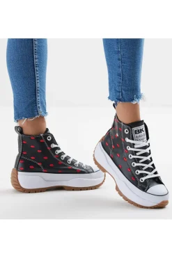 Sneakers Platform Kaya Mid Fly Nero-BRITISH KNIGHTS Best