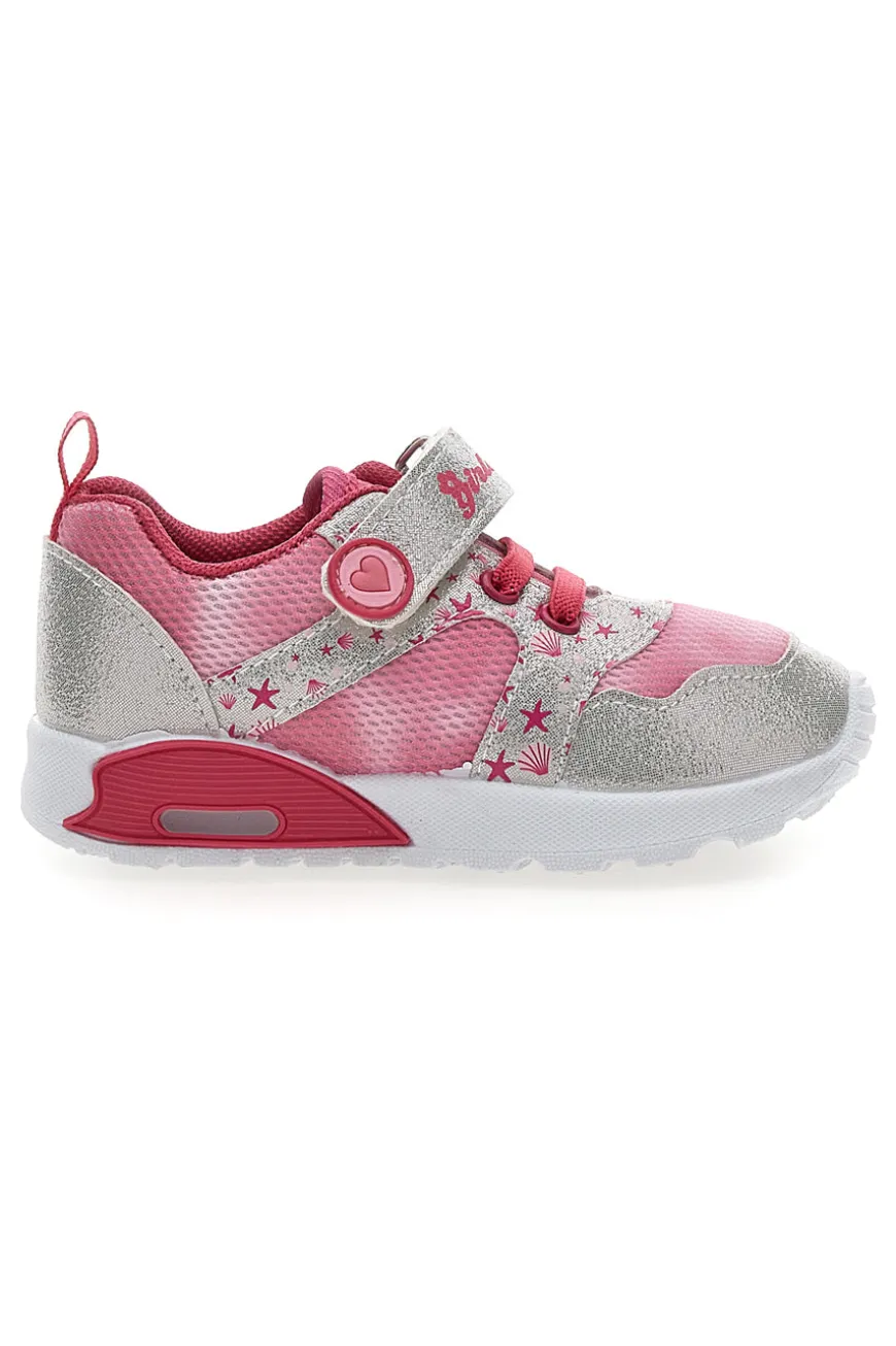 Sneakers Primi Passi rosa e argento fantasia stellata primi passi Pitt kids PK2187B