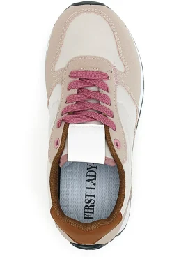 Sneakers rosa e bianche con lacci GB2015-FIRST LADY