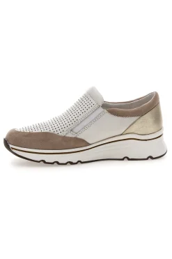 Sneakers slip on Beige Bianco in pelle 24564GLAM-PRIMA RIGA