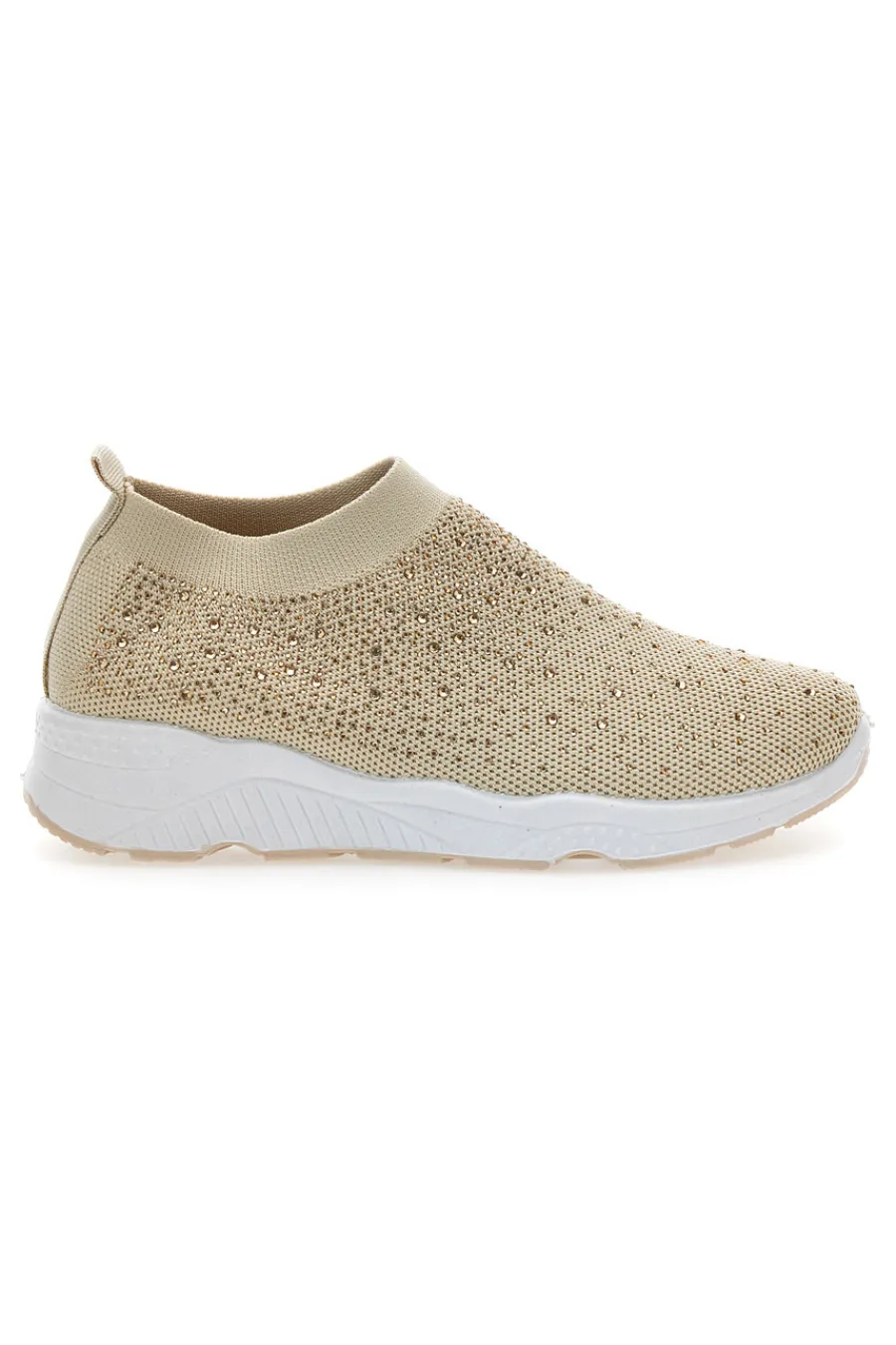 Sneakers Slip On Beige con Strass Me & Me 090263-ME u0026 ME New