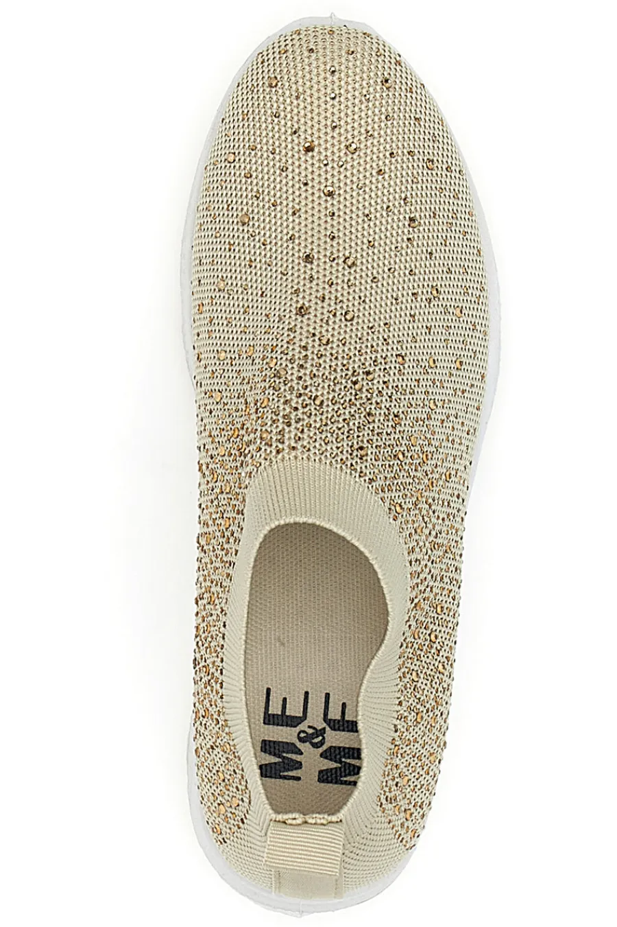 Sneakers Slip On Beige con Strass Me & Me 090263-ME u0026 ME New