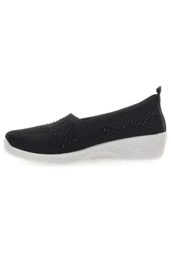 Sneakers Slip On Nere con Strass Me & Me 090246-ME u0026 ME Discount