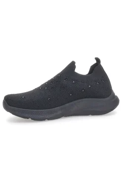 Sneakers Slip On Nere con Tomaia in Mesh e Pietre Decorative CA1226-CANGURO Clearance