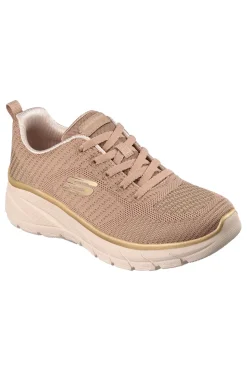 Sneakers taupe in knit con Memory Foam Fashion Fit 2.0 Moonlight Glow-SKECHERS Clearance