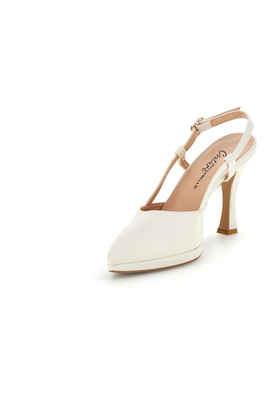 Spitze cremefarbene Slingback-Schuhe mit Riemen 1922-PITTARELLO COUTURE Best