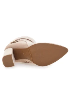 Stivaletti beige con tacco alto e cinturino alla caviglia 6001-LE HAVRE PARIS Discount