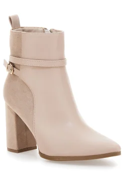 Stivaletti beige con tacco alto e cinturino alla caviglia 6001-LE HAVRE PARIS Discount