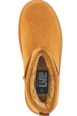 Stivaletti beige effetto pantofola con platform e interno in pelo PK1497C-PITTARELLO LOVE