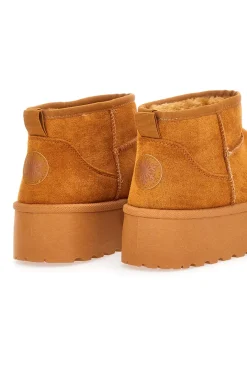 Stivaletti beige effetto pantofola con platform e interno in pelo PK1497C-PITTARELLO LOVE