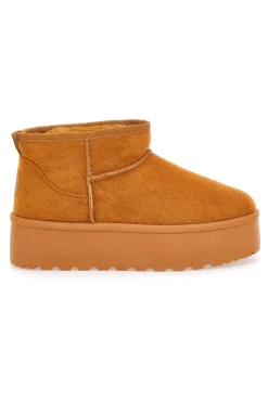 Stivaletti beige effetto pantofola con platform e interno in pelo PK1497C-PITTARELLO LOVE