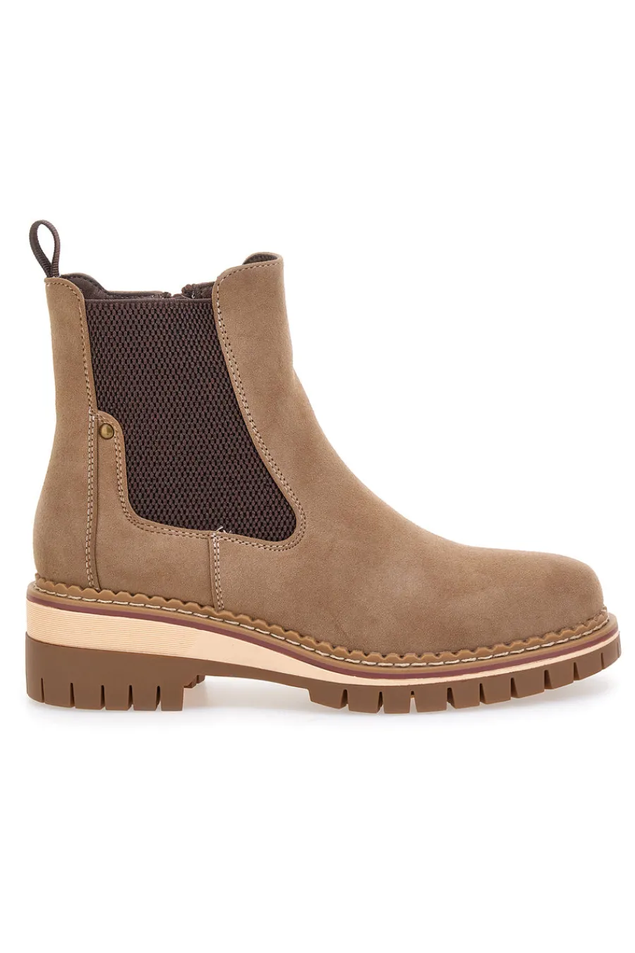 Stivaletti chelsea beige con suola carrarmato 2-ALTEMBERG