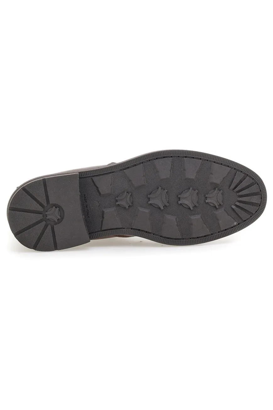 Stivaletti marroni in pelle con inserti elasticizzati Pittarello Focus 042