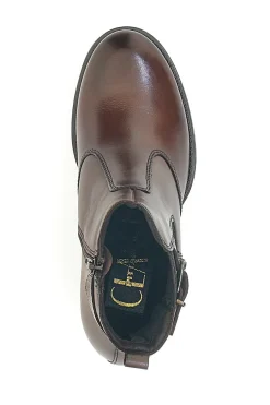 Stivaletti marroni in vera pelle con tacco a blocco 3047-PITTARELLO CLASS