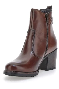 Stivaletti marroni in vera pelle con tacco a blocco 3047-PITTARELLO CLASS