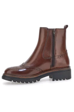 Stivaletti marroni in vera pelle con lavorazione brogue 682-PITTARELLO CLASS Discount