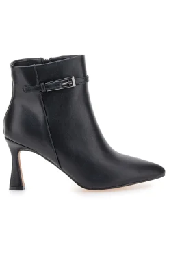 Stivaletti neri con cinturino metal e tacco svasato 6052-LE HAVRE PARIS New