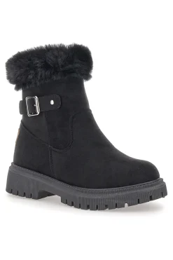 Stivaletti neri con zip laterale, fibbia e interno con pelo CAW759092020-CARRERA Best