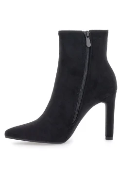 Stivaletti Neri Effetto Suede Con Tacco 10 cm 486-THE FIRST Discount
